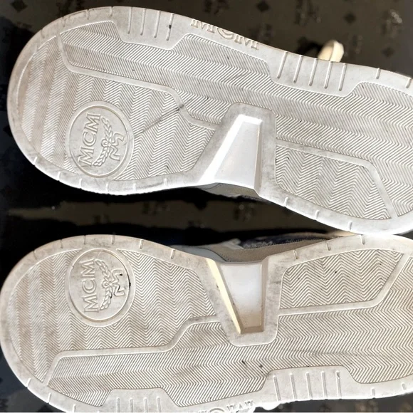 Authentic MCM Men’s Skyward Vintage Monogram High Top Sneakers - Picture 3 of 7